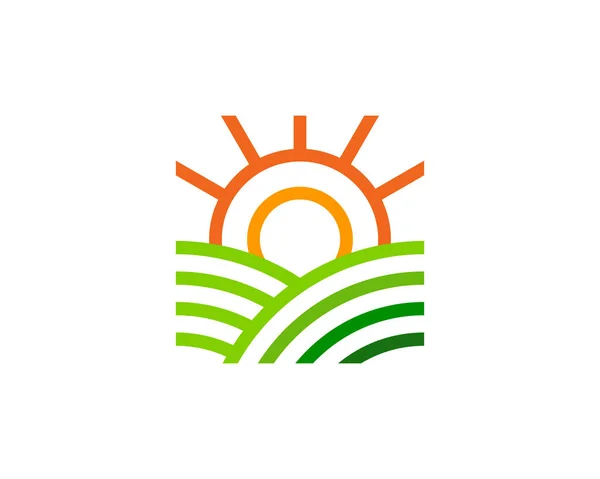 Ícone Logotipo Sun Farm Design —  Vetores de Stock