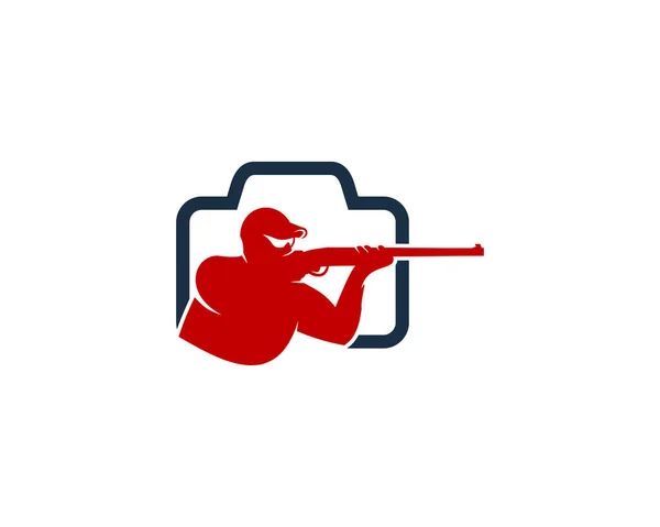 Fotoğraf Avcılık Logo Simge Tasarım — Stok Vektör