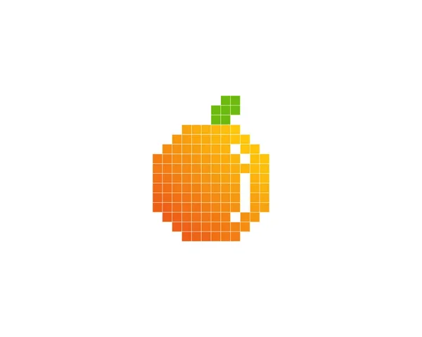 Desain Ikon Logo Buah Pixel - Stok Vektor