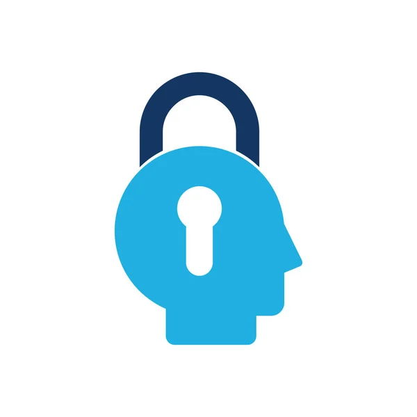 Lock Hoofd Logo Icon Design — Stockvector