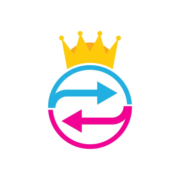 Overdracht Van Koning Logo Pictogram Ontwerp — Stockvector