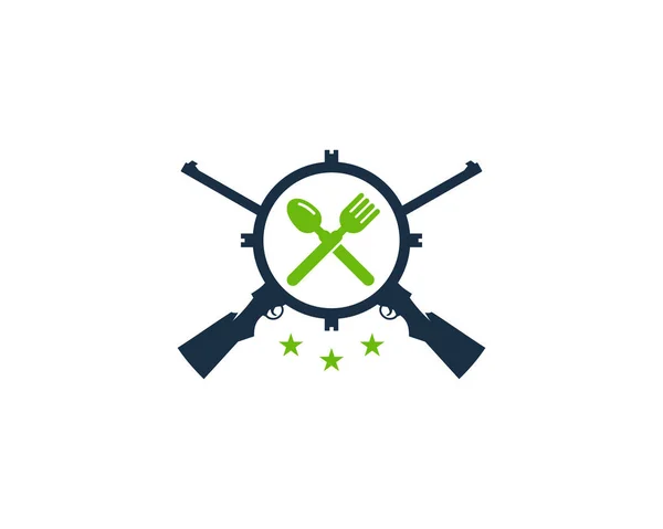 Lebensmittel Jagd Logo Ikone Design — Stockvektor