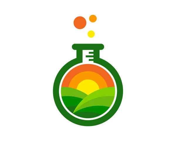 Conception Icône Logo Ferme Laboratoire — Image vectorielle