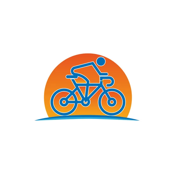 Projektowanie Ikona Logo Rower Słońce — Wektor stockowy