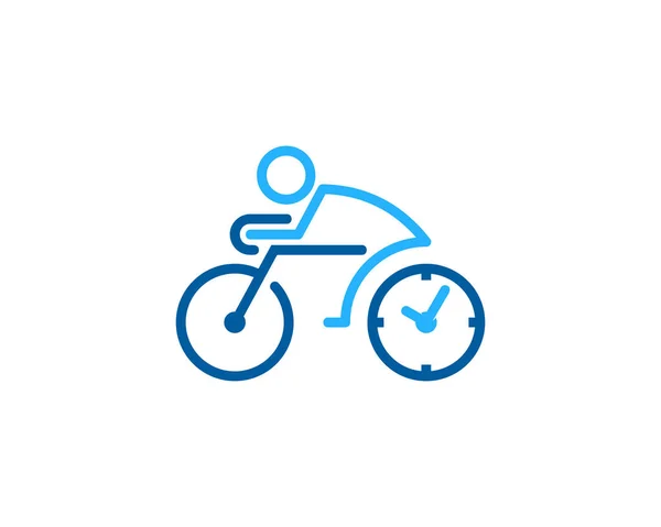 Time Bike Logo Icon Design — Stock Vector