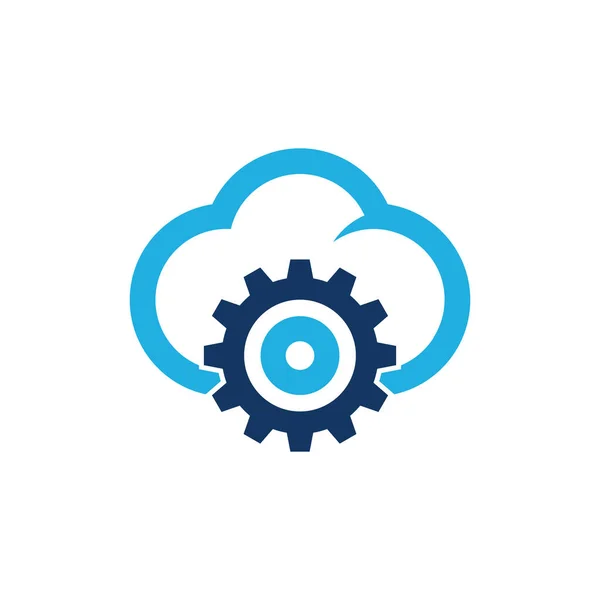 Gear Cloud Logo Ikon Design — Stock vektor