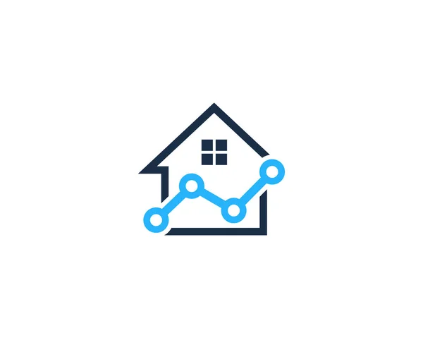 Statistik House Home Logo Ikon Design — Stock vektor