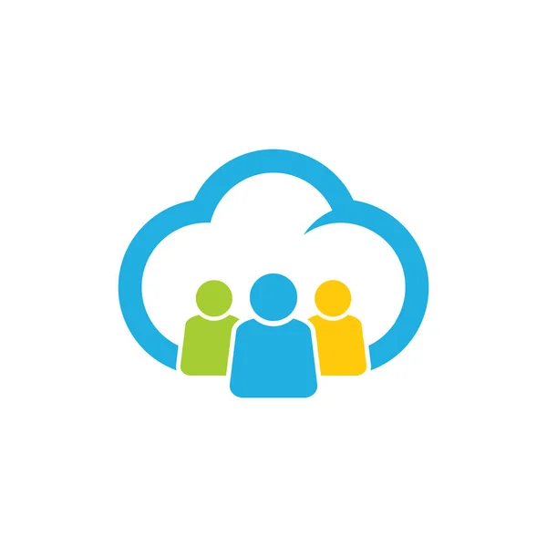 Team Cloud Logo Ikon Design — Stock vektor