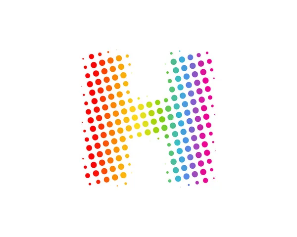 Halftone Letra Colorido Punto Icono Elemento Diseño Del Logotipo — Vector de stock