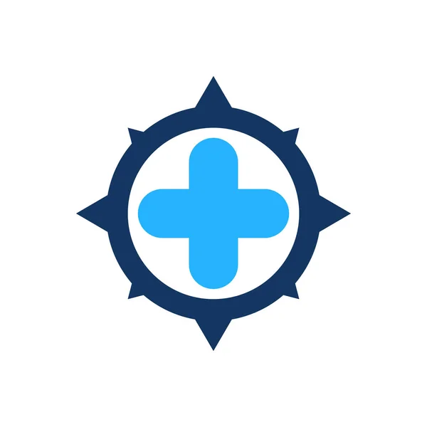 医療羅針盤のロゴ アイコン デザイン — ストックベクタ