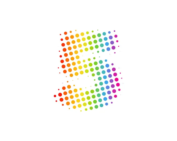 Halftone Letter Colorful Dot Logo Icon Design — Stock Vector