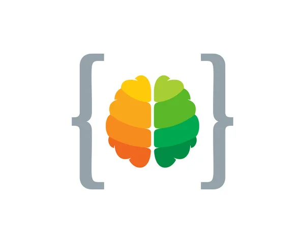 Code Brain Logo Icon Design — Stock Vector