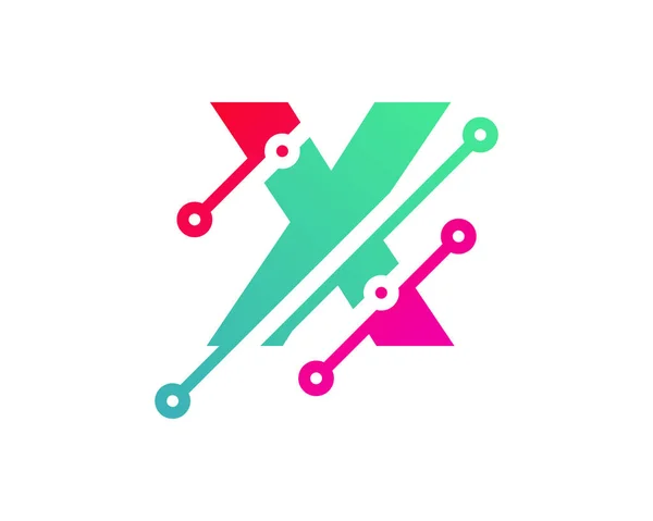 Digitális Betű Pixel Ikon Logo Design Elem — Stock Vector