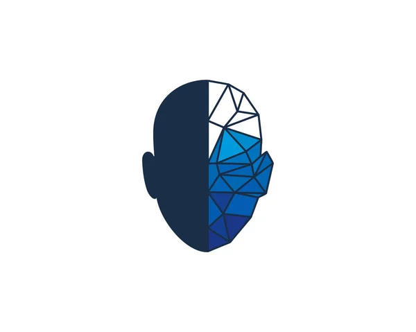 Pixel Human Head Logo Icon Design — Stock Vector