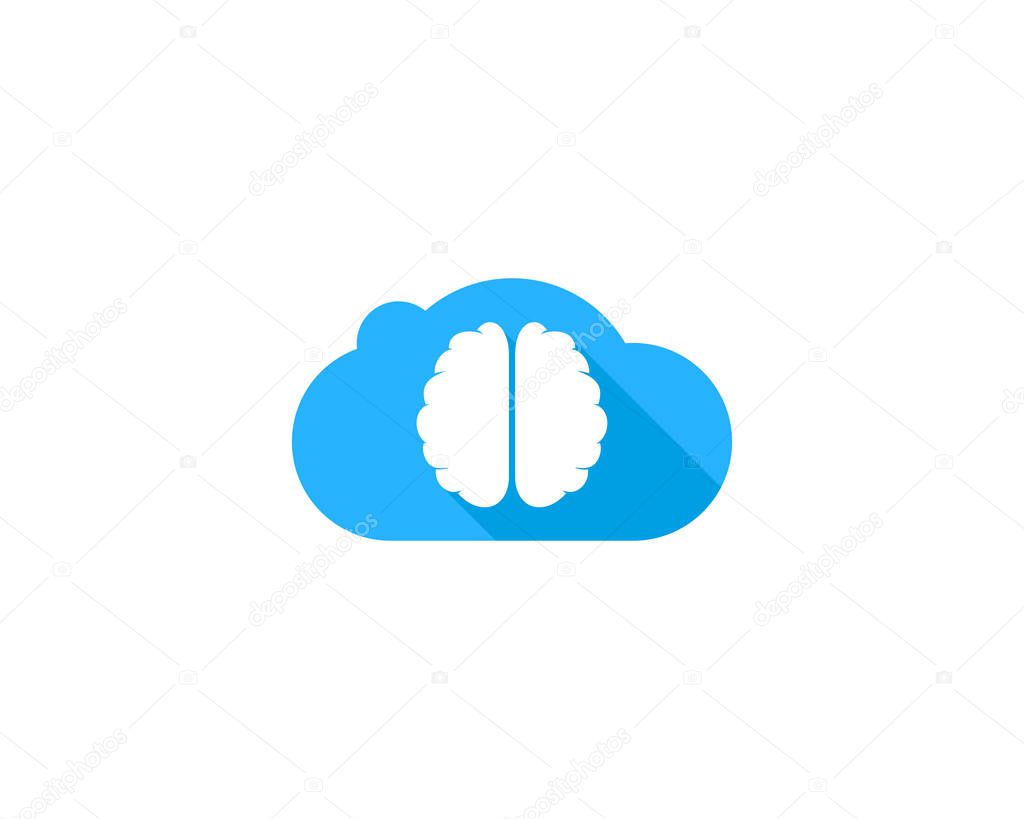 Cloud Brain Logo Icon Design