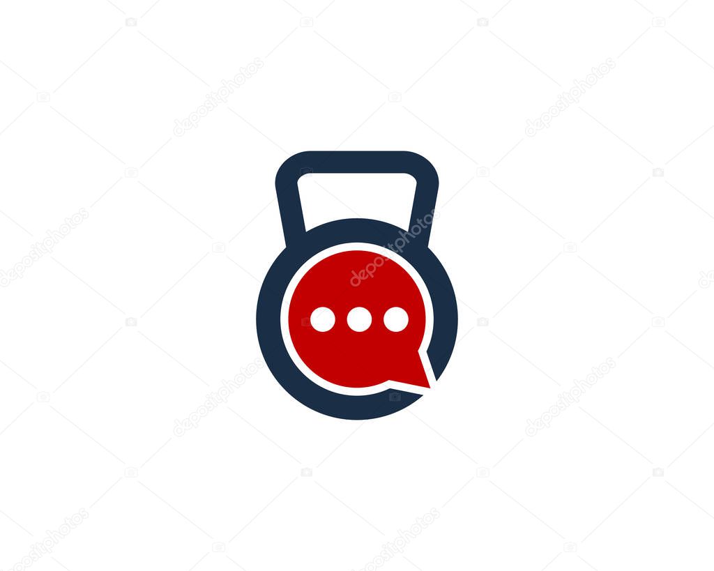 Kettle Bell Chat Logo Icon Design
