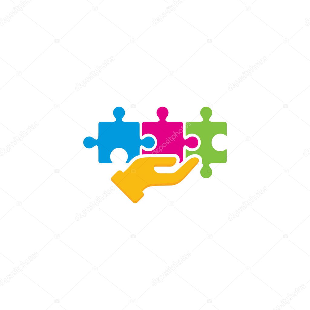 Puzzle Care Logo Icon Design