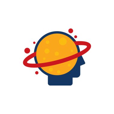 Planet baş Logo simge tasarım