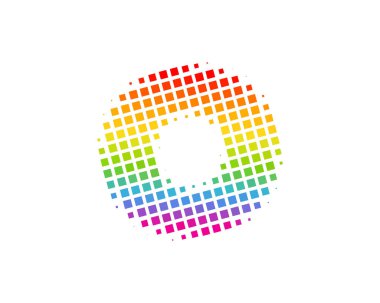 Yarı ton mektup o renkli nokta simgesini Logo tasarım öğesi