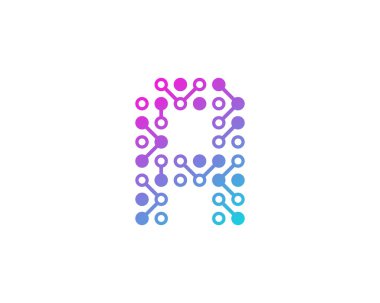 Devre dijital mektup simgesi Logo tasarım öğesi 