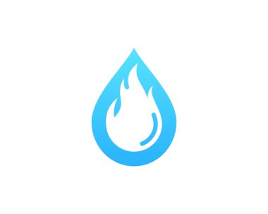 Su ateş alev Logo simge tasarım
