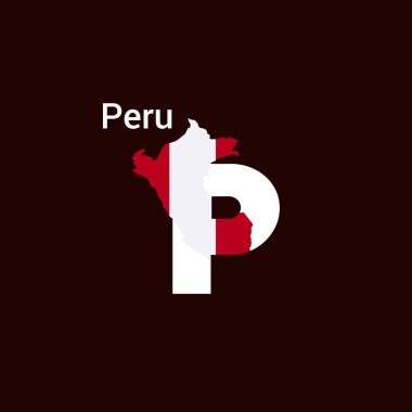 Harita ve bayrak ile Peru ilk harf ülke