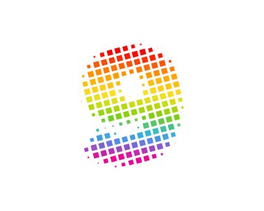 9 noktalı resim mektup renkli nokta Logo simge tasarım