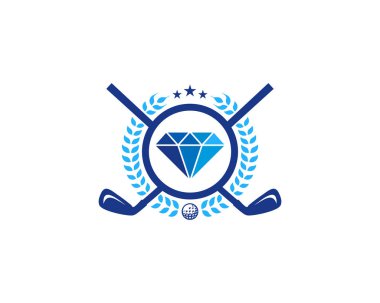 Elmas Golf Logo simge tasarım