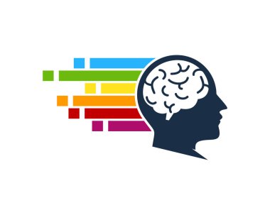 Piksel beyin Logo simge tasarım