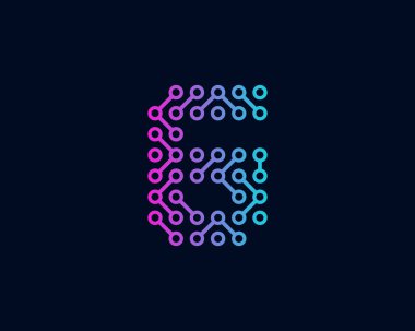 6 devre teknoloji numara Logo simge tasarım