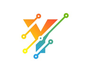 Dijital mektup y piksel simgesi Logo tasarım öğesi