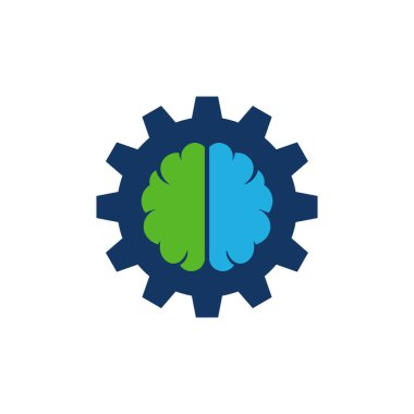 Dişli beyin Logo simge tasarım