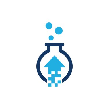 Laboratuvar şişesi simgesi Logo tasarım öğesi. Vektör çizim