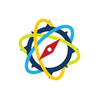 Bilim pusula Logo simge tasarım