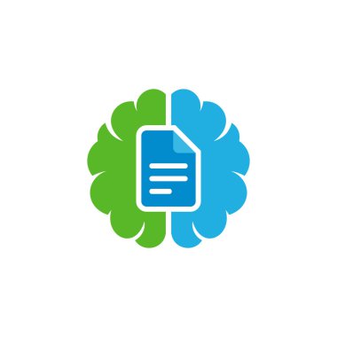 Belge beyin Logo simge tasarım