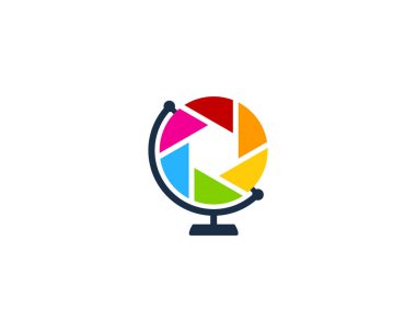 Lens küre Logo simge tasarımı