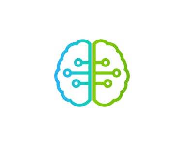 Dijital beyin Logo simge tasarım