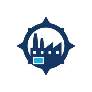 Fabrika pusula Logo simge tasarım