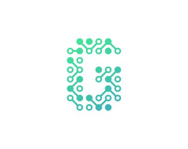 Devre dijital mektup g simgesi Logo tasarım öğesi 