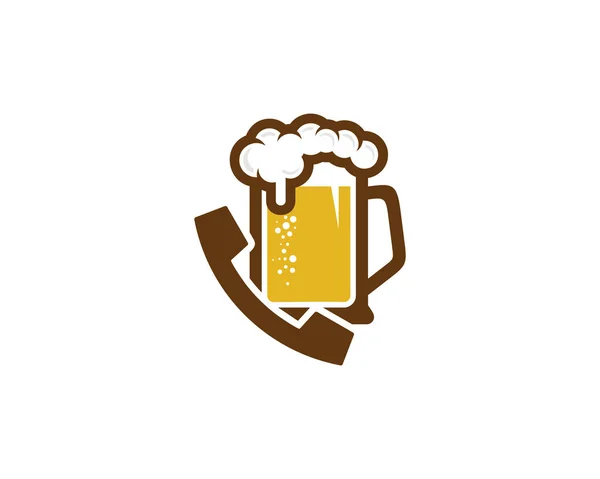 Diseño Icono Logotipo Llamada Cerveza — Vector de stock