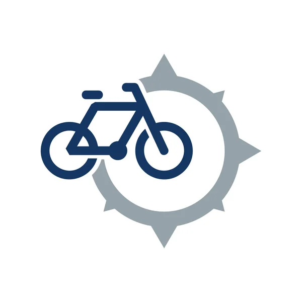 Bike Compass Logo Icon Design — Stock Vector