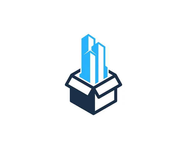 Bygga Box Logo Ikon Design — Stock vektor