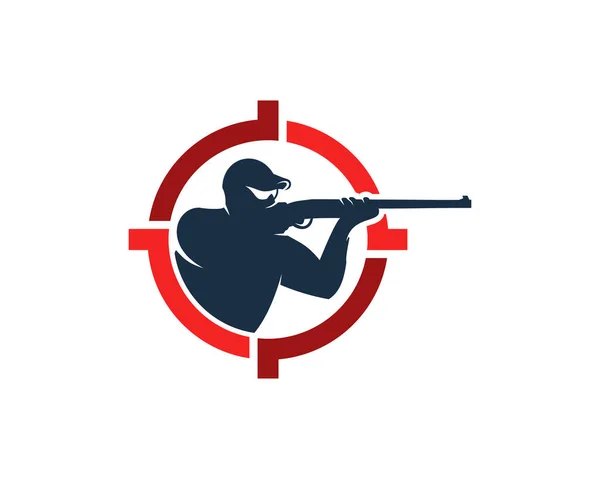 精度狩猟ロゴ アイコン デザイン — ストックベクタ