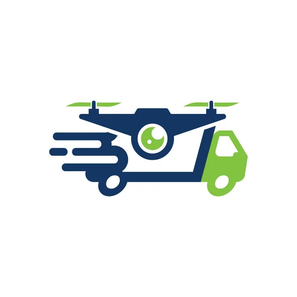 Progettazione Icona Logo Consegna Drone — Vettoriale Stock