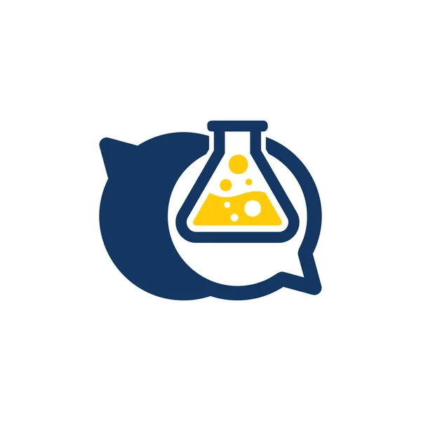 Bate Papo Logotipo Ícone Laboratório — Vetor de Stock