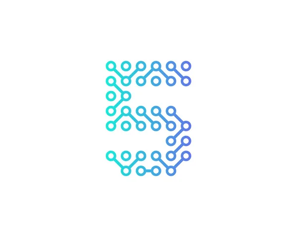 Diseño Icono Logotipo Letra Número Tecnología Circuitos — Archivo Imágenes Vectoriales
