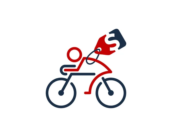 Naklejka Ikona Logo Rower — Wektor stockowy