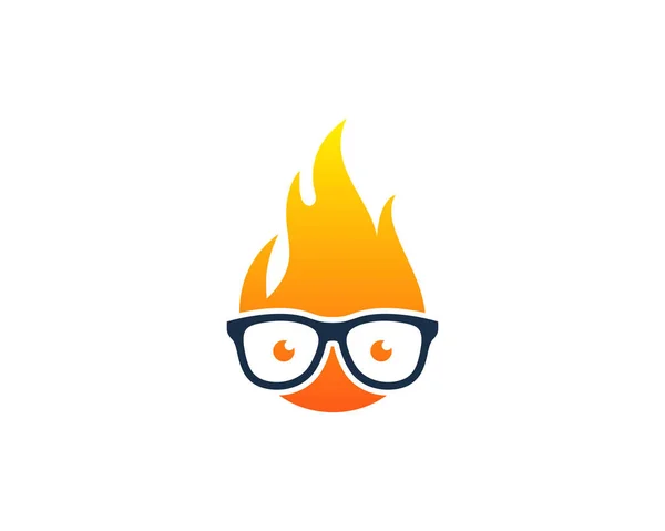 Geek Fire Flame Дизайн Иконы — стоковый вектор