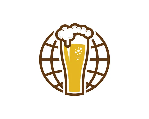 Projektowanie Ikona Logo Piwa Świata — Wektor stockowy