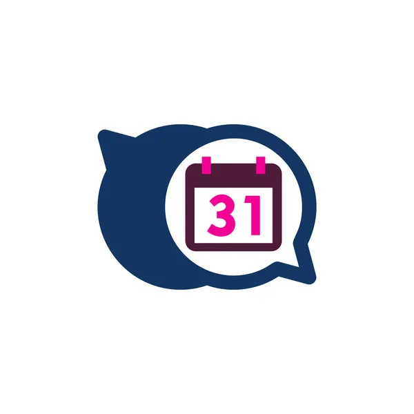 Datumpictogram Chat Logo Ontwerp — Stockvector